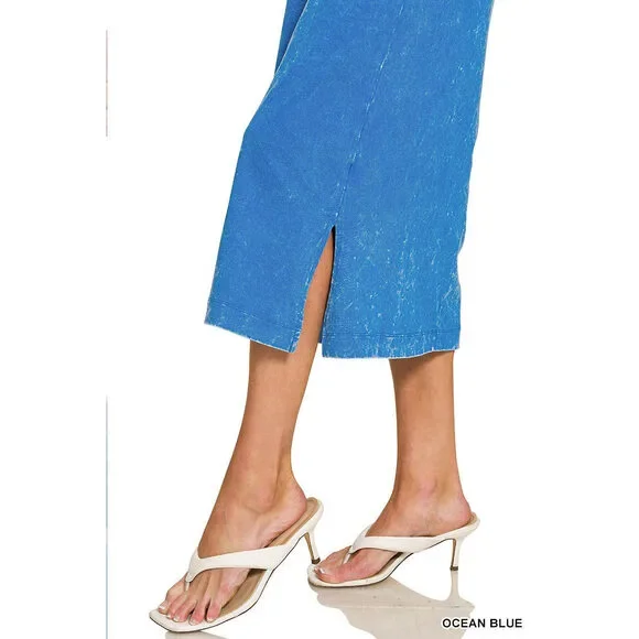 Zenana Washed Exposed Seam Short Sleeve T-Shirt Dress - Picture 4 of 6